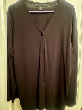 Josephine Chaus Black Long-Sleeve V-Neck Cardigan